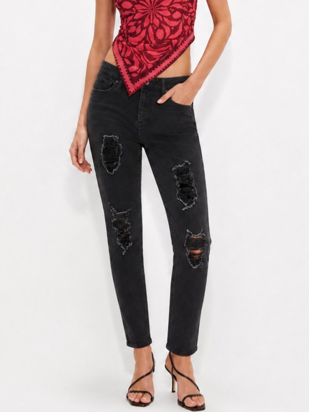 Hollister Black Distressed Classic Stretch Skinny Jeans |Women's W27 L30